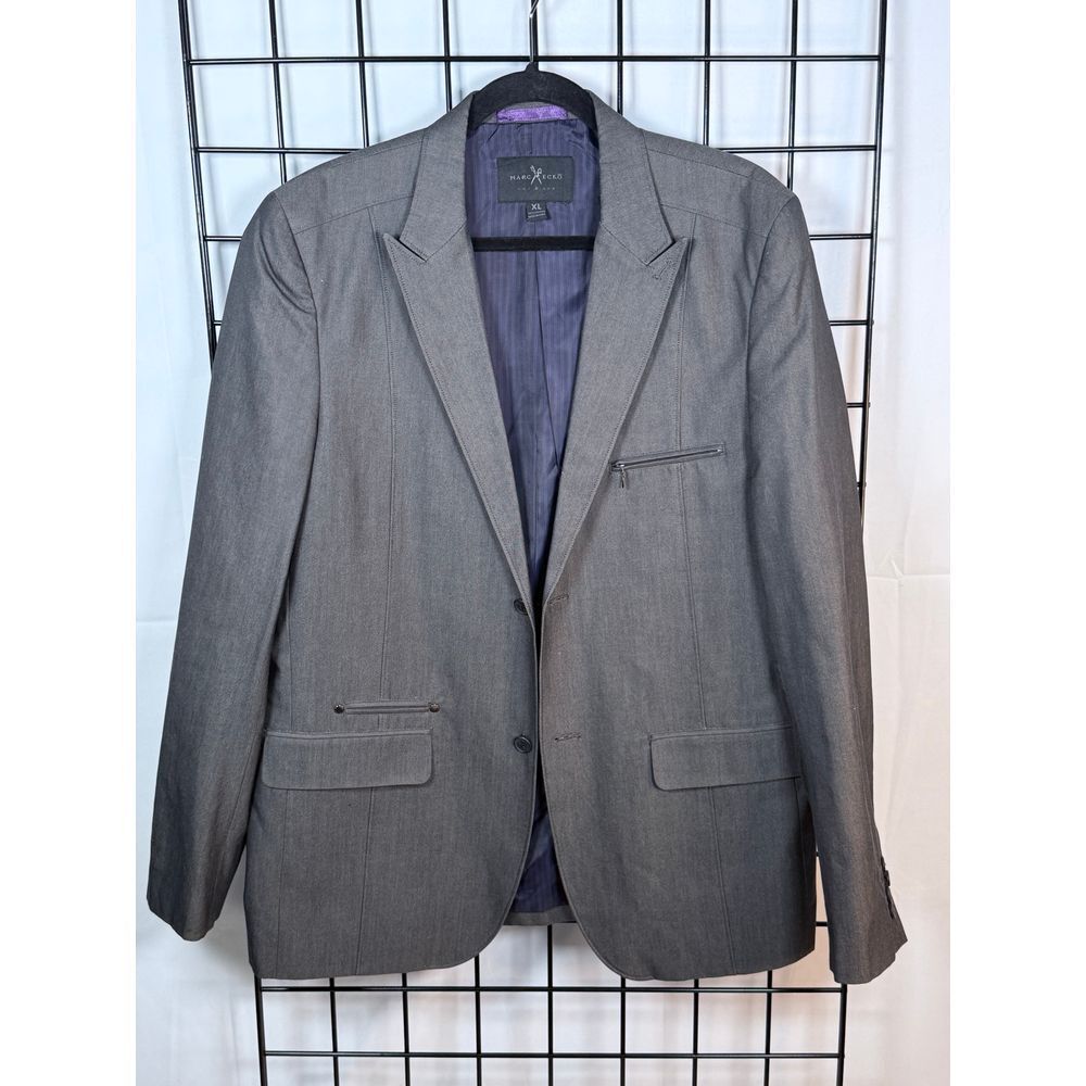 MARC ECKO Cut & Sew Blazer Jacket Sport Suit Coat Mens XL Gray Cotton Casual